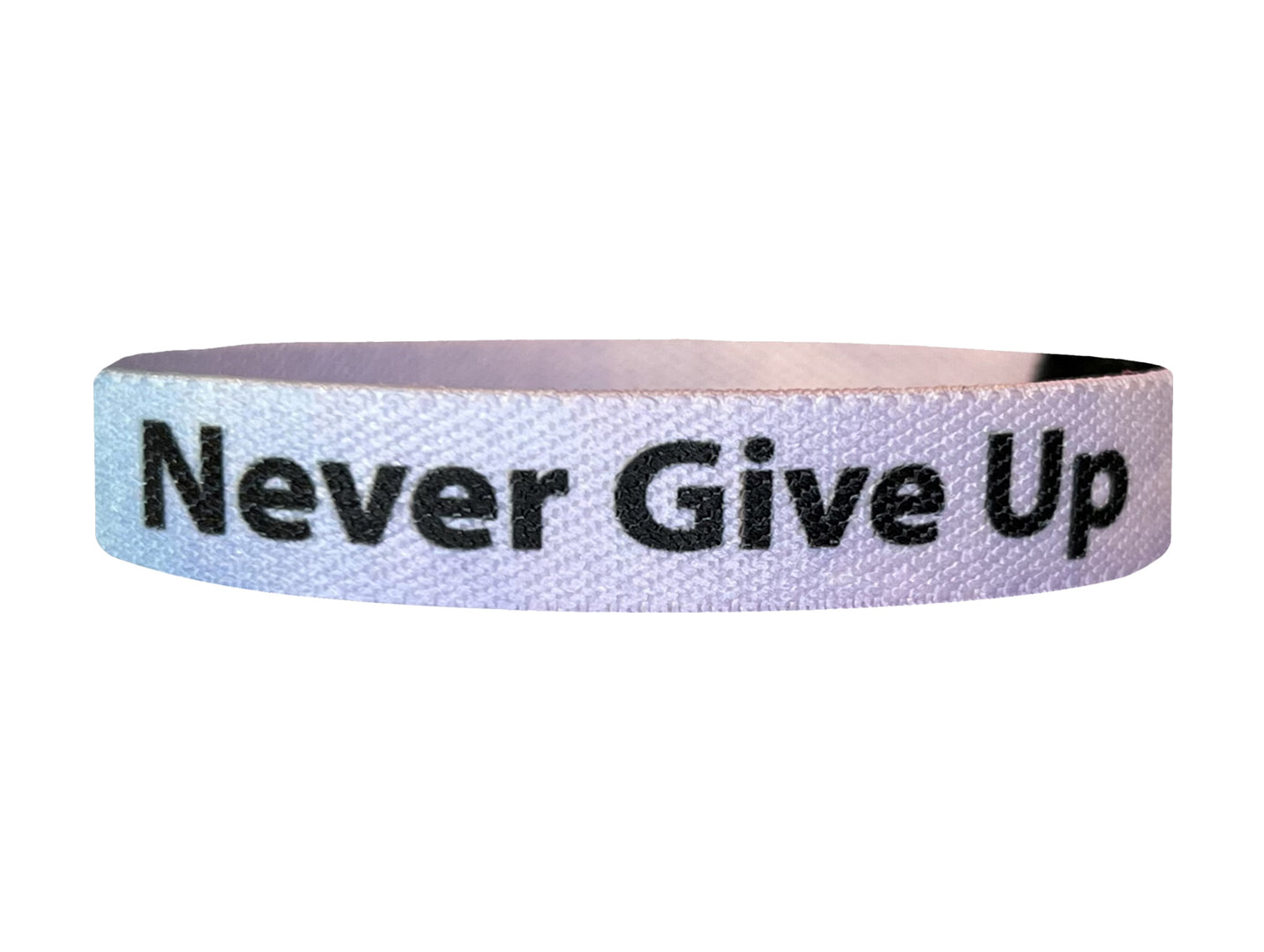 Never Give Up Motivational Wristband (Thin)